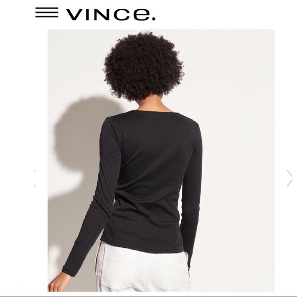 VINCE LONG SLEEVE BLACK 100% COTTON SWEATER XS - Picture 2 of 9